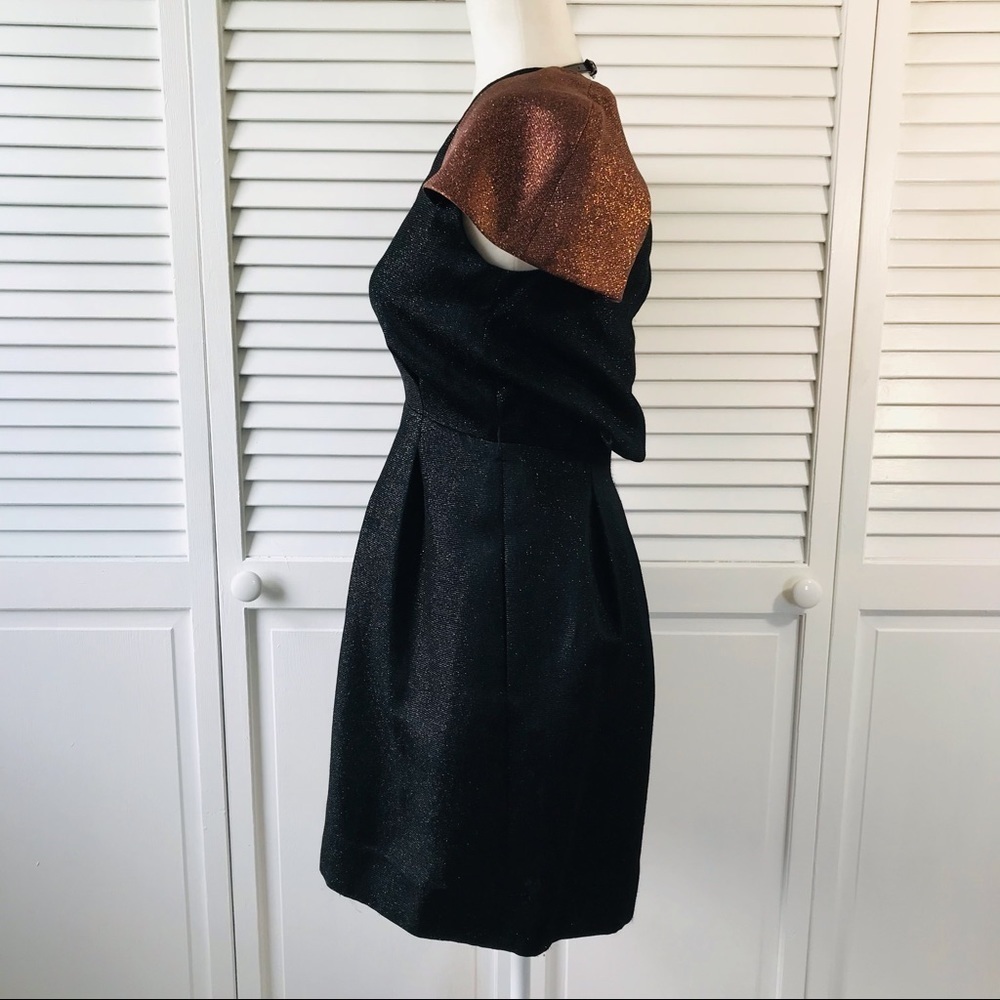 3.1 PHILLIP LIM Black Bronze Cap Sleeve Sparkly Dress Size 2 - Picture 6 of 12